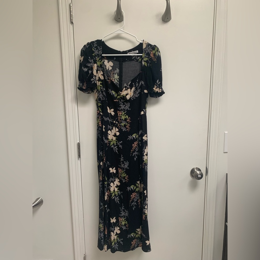 Very flattering black floral dress